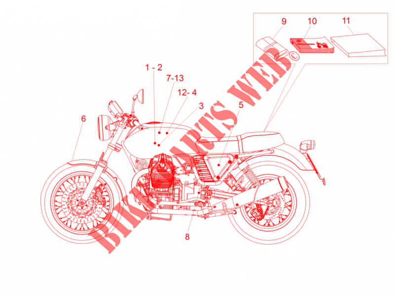 Decal and plate set para MOTO GUZZI V7 II Special ABS 2015